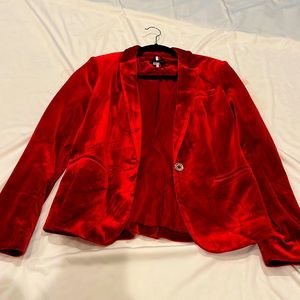 Tommy Hilfiger cranberry red blazer! Size 4! Rare! Velvet!